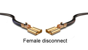 Female disconnect with wires