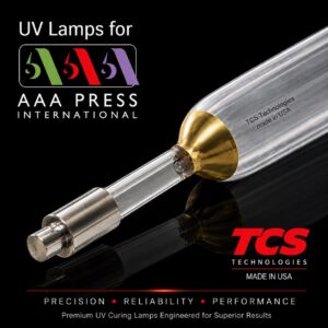 Replacement UV lamp for AAA Press equipment manufactured by TCS Technologies.