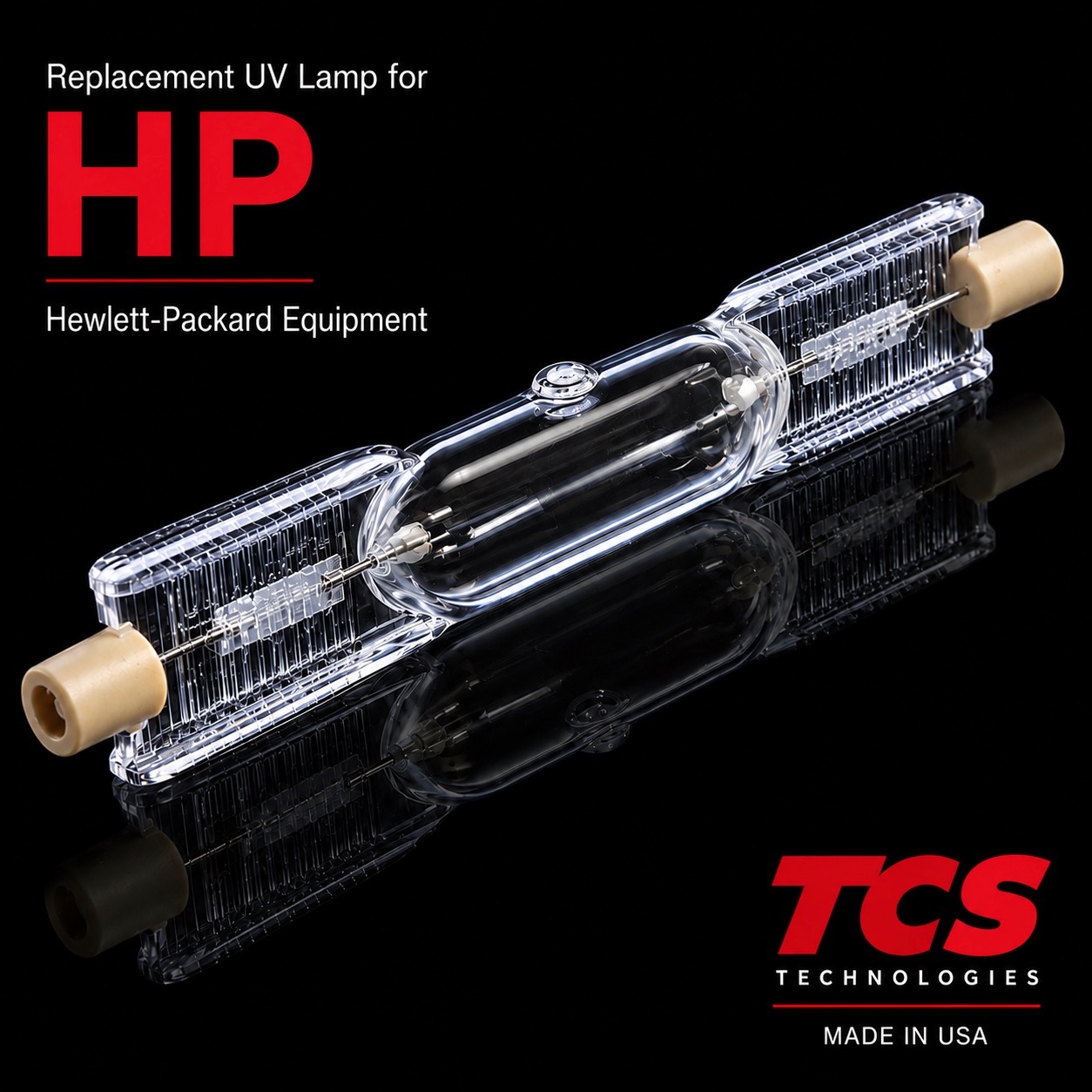 Replacement UV lamp for HP Hewlett-Packard equipment manufactured by TCS Technologies.