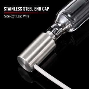 UV lamp stainless steel end cap with side-exit lead wire Caption