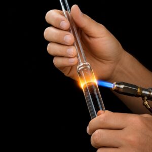 Precision quartz glassworking during UV lamp manufacturing at TCS Technologies